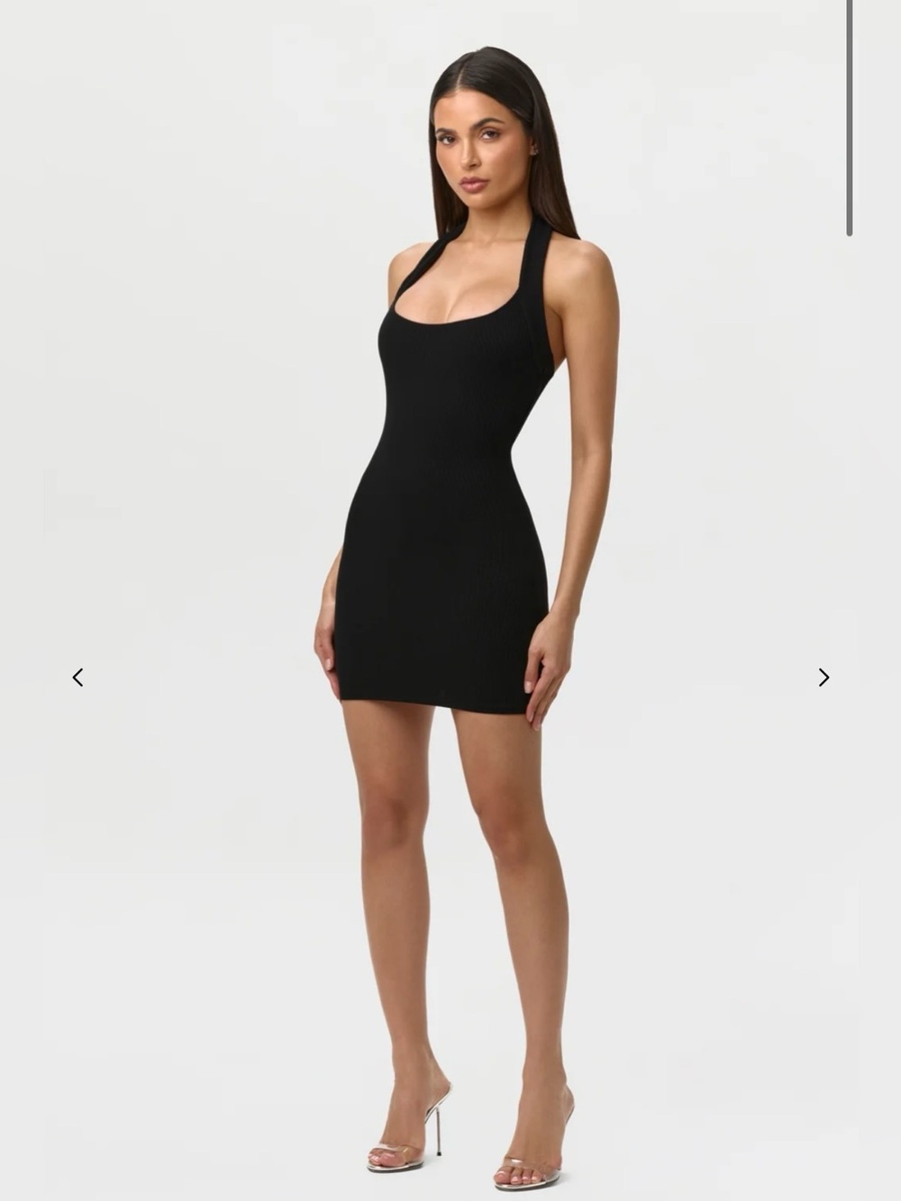 Naked Wardrobe Snatched Halter Mini Dress Black